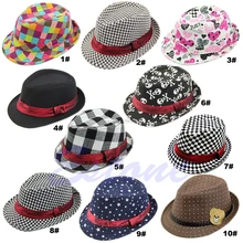 Baby Kids Children Trilby Toddler Boys Girls Fedora Jazz Hat Outdoor Cotton Cap B116