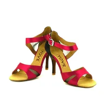 YOVE Dance Shoe Satin and mesh Women’s Latin/ Salsa Dance Shoe 3.5″ Slim High Heel More Color w143-2