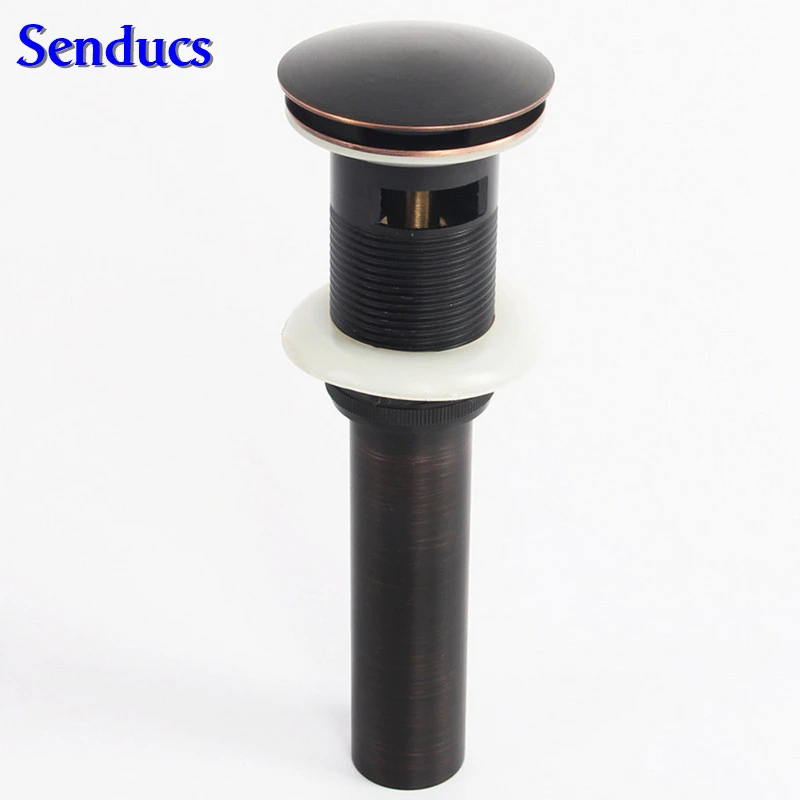 Free shipping Black bronze bathroom basin drain with solid brass basin
