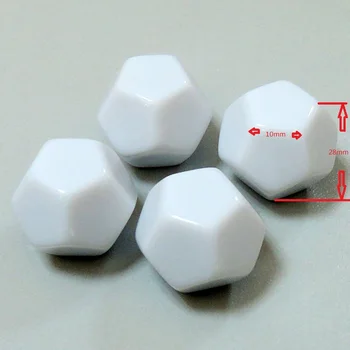 

Free Shipping Large Size 4PCS 12-Sided Blank Dice Can Be Written By Marker Pen For Boardgame And Other Game Accessories
