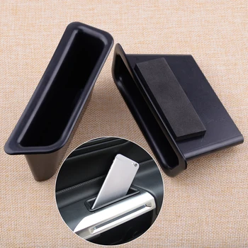 

CITALL 2pcs Car Interior Front Door Side Storage Box Handle Armrest Container Holder Case Fit For Ford Mustang 2015 2016 2017