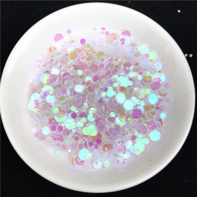 

4000Pcs AB Transparent Color Multi Size 1-4mm Flat Dot Shape PVC loose Sequins Paillettes for Nails Art,wedding confetti