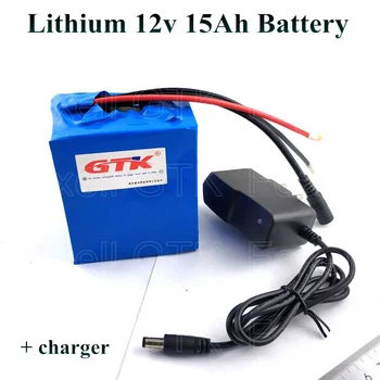 

12V lithium ion battery pack 12V 15Ah small size for Golf trolly 12v 100w car camera Portable DC power boat + 3A charger BMS