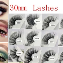 Новые более 25 мм ресницы 30 мм 3D норковые ресницы длинные пушистые ресницы большая драматическая лента с толстыми накладными ресницами