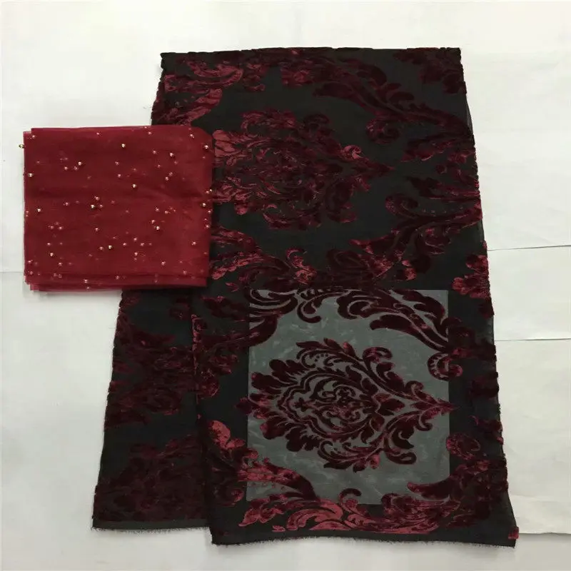 

velvet fabric with bead gold lace fabric satin fabric silk chiffon fabric african wedding lace Hot stamping 5+2yard/lot ! P30729