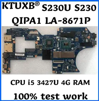 

KTUXB QIPA1 LA-8671P for Lenovo Thinkpad S230U S230 notebook computer motherboard 04X0730 CPU i5 3427U 4G RAM 100% test work