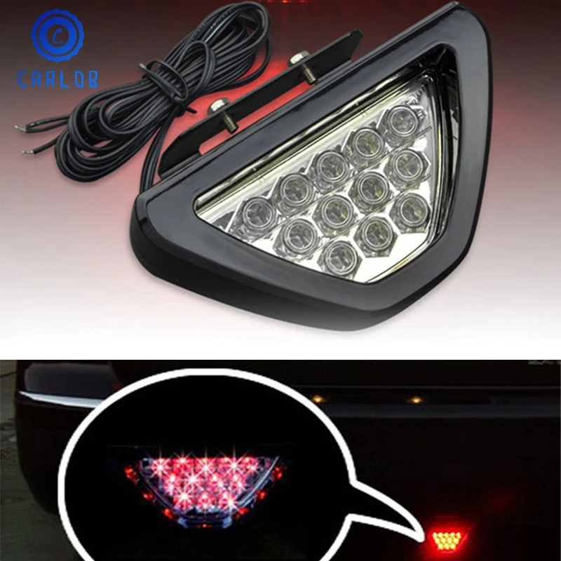 

CARLOB Car Styling Universal Warning Red Backup Reverse Brake Stop Light Parking Rear Tail Lamp Flash Triangle 12v AUV ATV Bike
