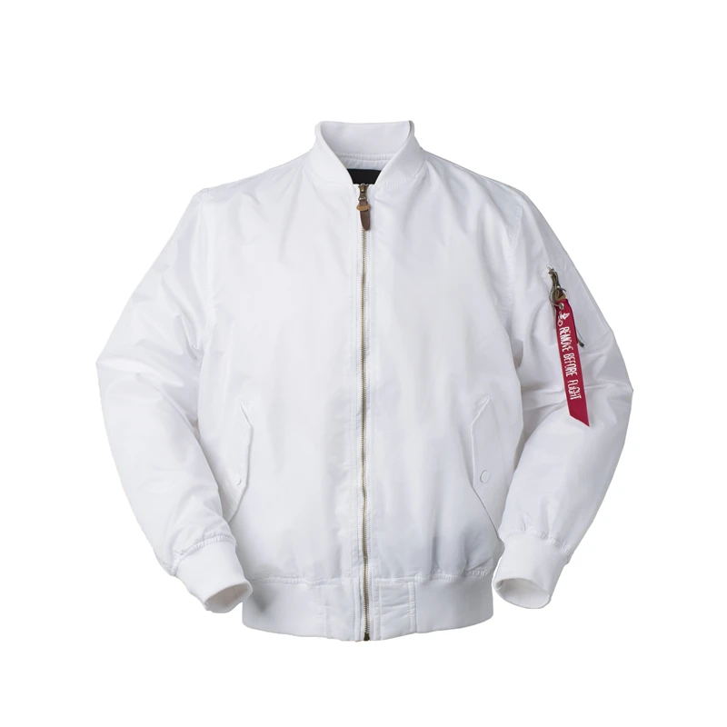 Осенняя тонкая белая Ma1 куртка-бомбер для полетов и дождя, водонепроницаемая Университетская бейсбольная куртка для мужчин/женщин