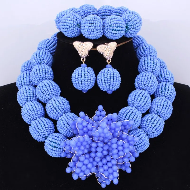 Christmas Costume Jewelry Set Gift Elegant Blue Design Dubai Ladies