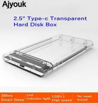 

50PCS 2.5 Inch USB3.1 HDD Hard Disk Drive Case USB-C Type-C External HHD Hard Drive box Enclosure SSD Enclosure Computer