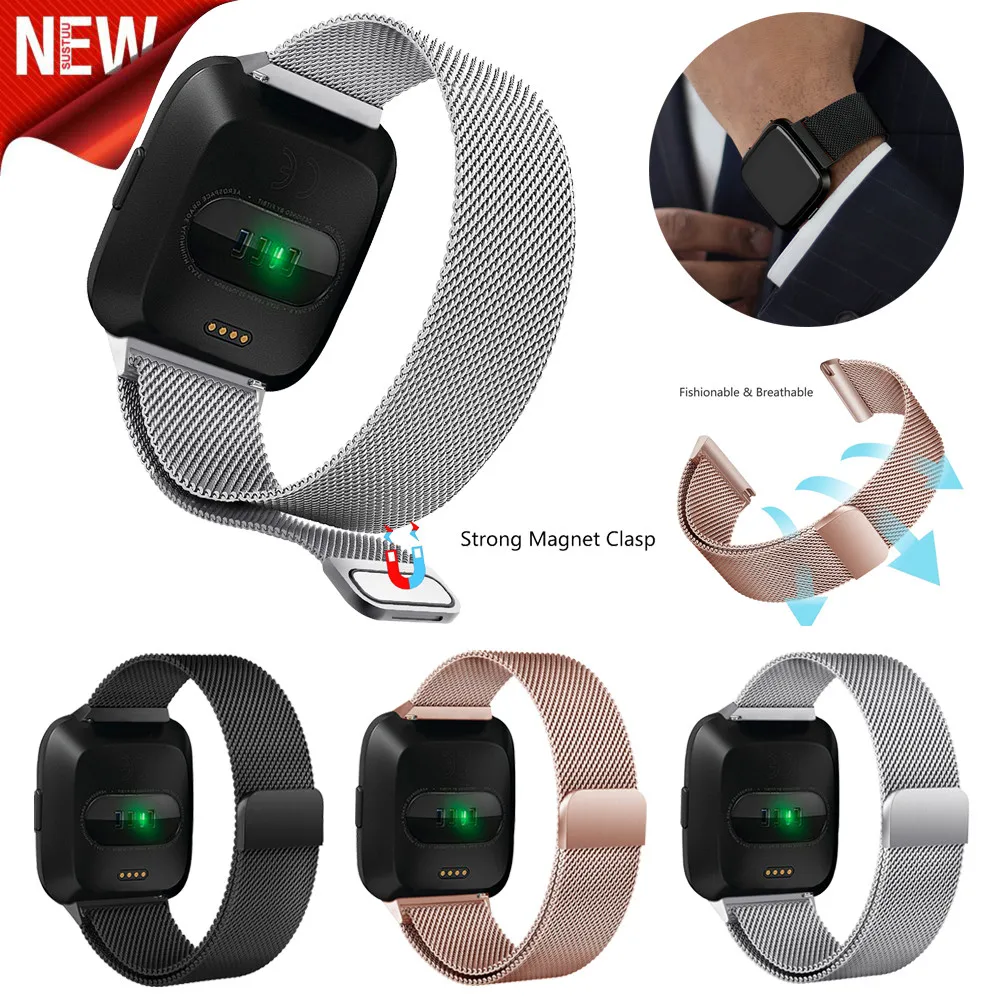 

HIPERDEAL Fashion 1Set Small Rose Gold Milanese Magnetic Loop Stainless Steel Band For Fitbit Versa Dropshipping Apr6