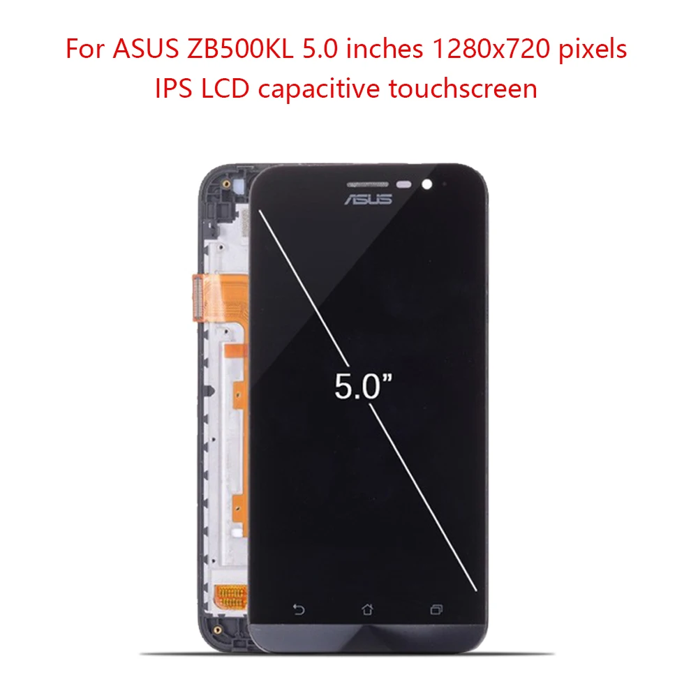 5," экран для Asus Zenfone Go ZB500KL, ЖК-дисплей, сенсорный экран с рамкой для ASUS ZB500KL, дигитайзер X00AD