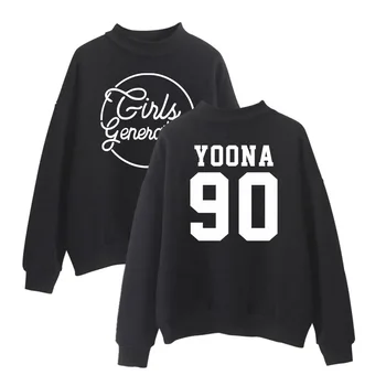

Girls Generation Kpop idol Turtlenecks Hoodie Sweatshirt Women Hoodies Girls' Generation Print Sweatshirts Female pullover