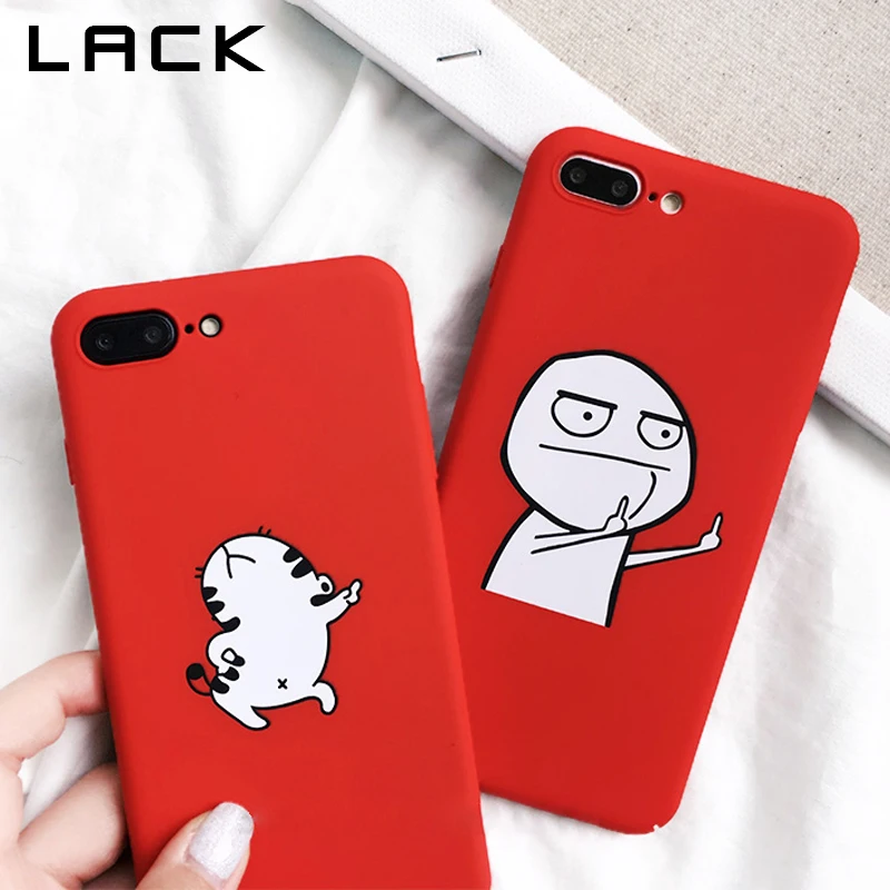 

LACK Funny Cartoon Phone Case For iphone X Case For iphone 6S 6 7 8 Plus Cover Dancing Cat Abstract Unicorn Middle Finger Cases