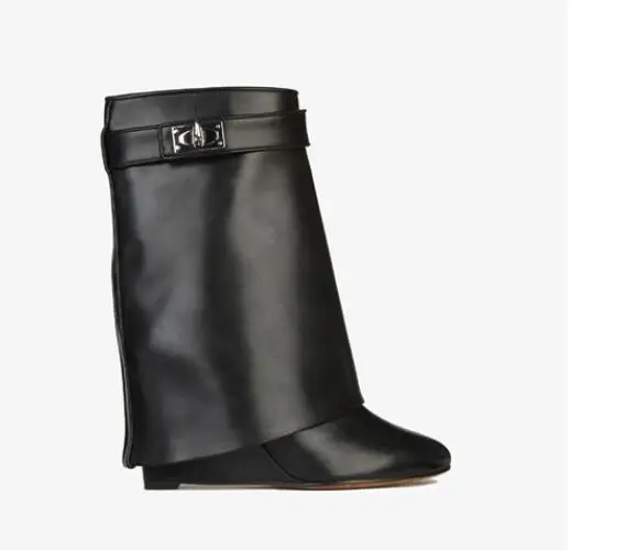 

Hot Fashion All kinds of colour Genuine Leather Mid-Calf Shoes Pointed Toe Women's Shoes Wedges Big Size Women's Boots