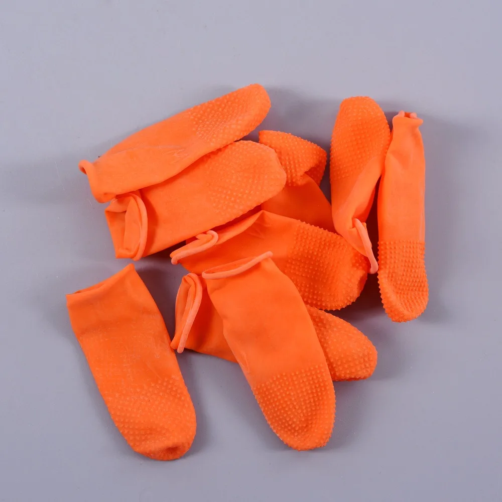 12pcs Safety Latex Heat Insulation Finger Protector Cots/Shields Antislip Antistatic Finger Tip for Keratin Hair Extensions