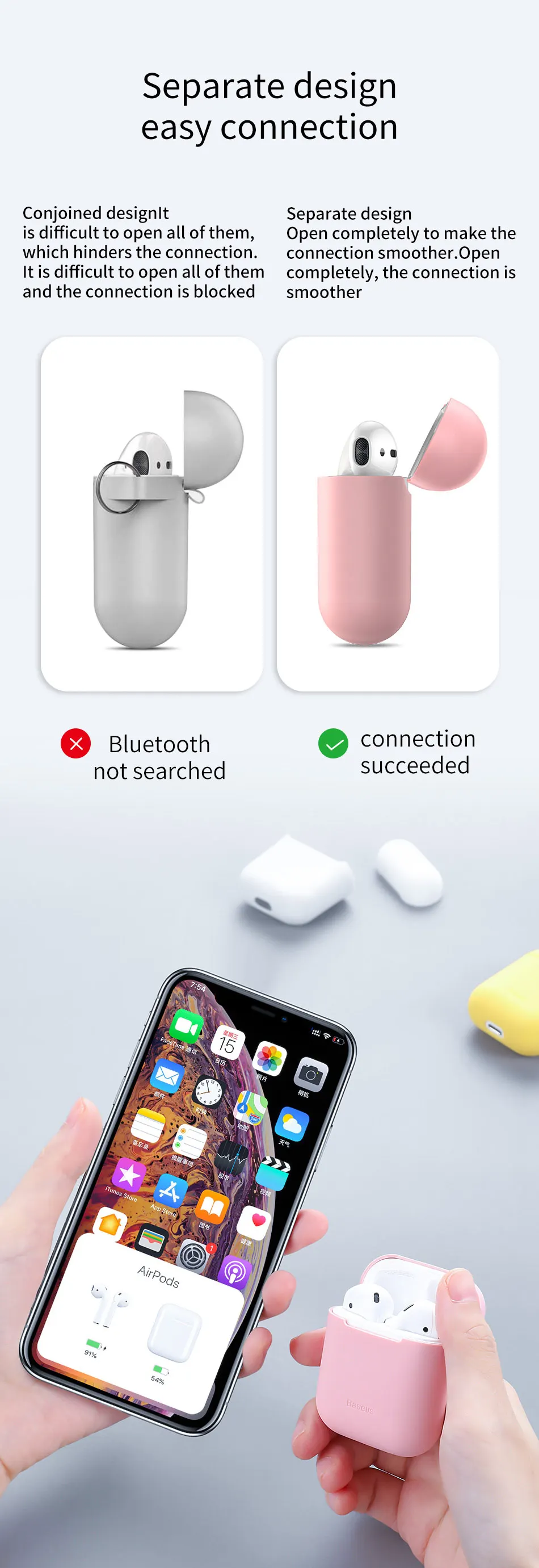 Baseus Super Thin Silica Gel Case For Airpods 1/2 Wireless Bluetooth Earphone Case For Airpods 2019