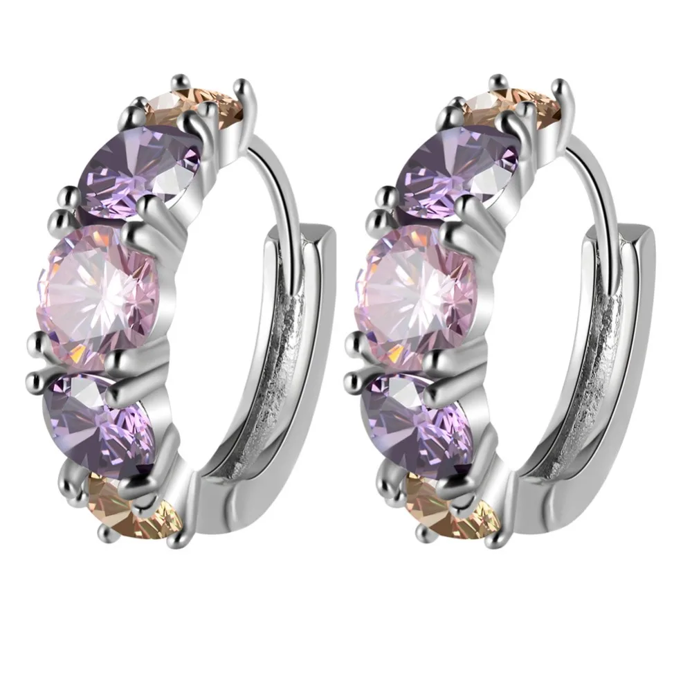 

Luxury Gold Color Earrings Flash CZ Zircon Ear Studs 2 Colors Earrings Women Cheap brincos