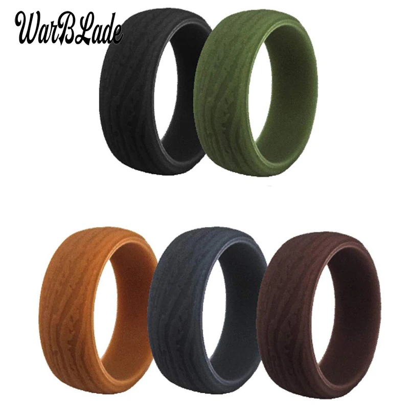 Gli Uomini Della Corteccia Del Modello In Silicone Anelli Di Barretta Food Grade Fda Anello Di Silicone Ipoallergenico Flessibile Sport Antibatterico 