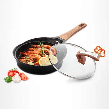 

Pan with glass cover non-stick frying pan multi-function wok home fried egg pot induction cooker gas stove universal wx9210948