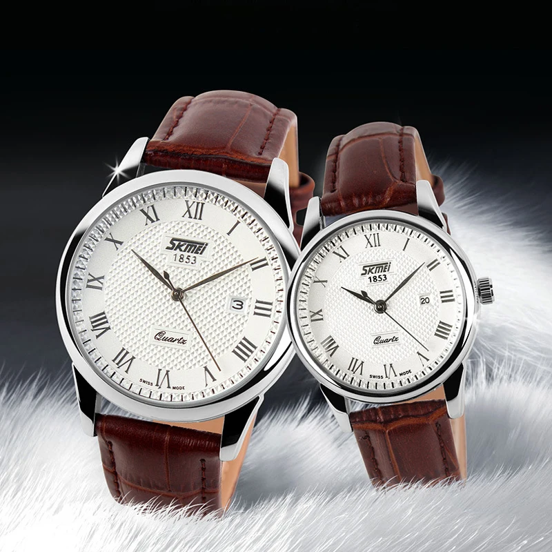 New Lovers Watches Fashion Business Quartz Watch Waterproof Brand Leather Band Casual Wristwatch Women Calendar Gold