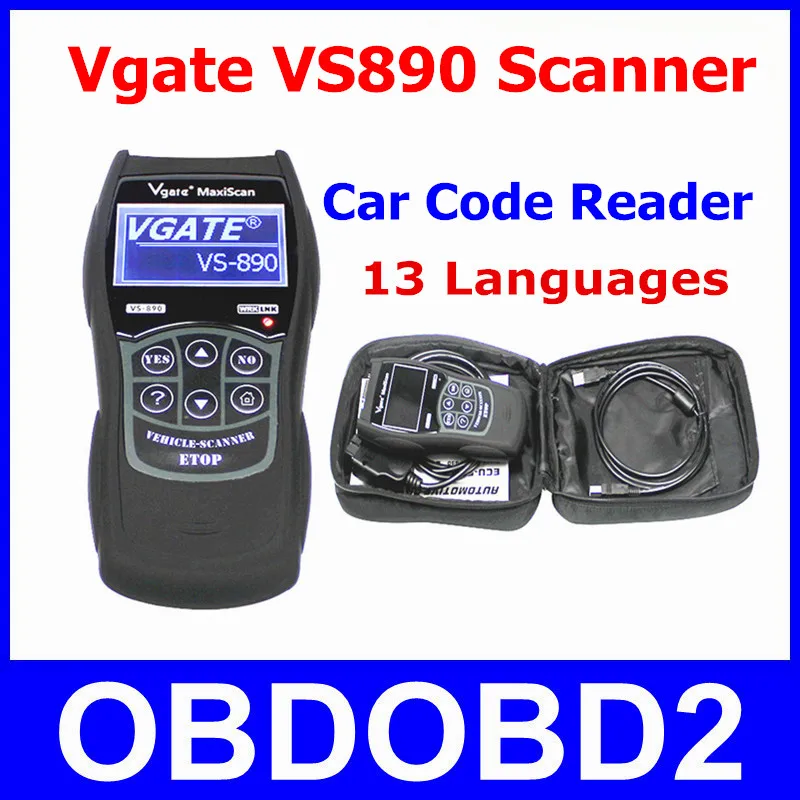 Live Data Scanner Vgate VS890 OBD2 Car Code Reader VGATE VS 890 Read All DTCs OBDII VS 890 Reset