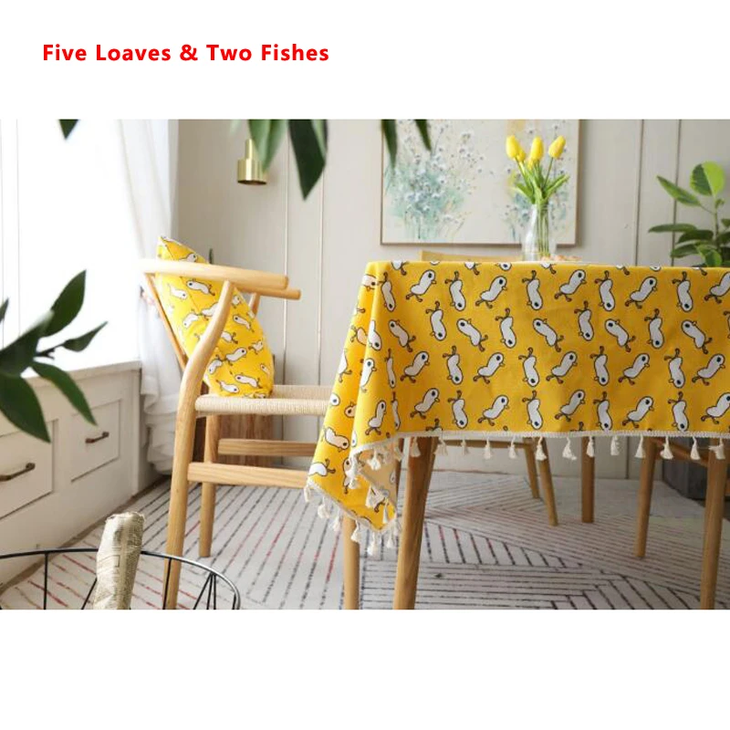 

Free Shipping Duckling Tassel Cotton Tablecloth Fringe Table cloth Piano Cover towel Placemats Sofa towel Home Textile