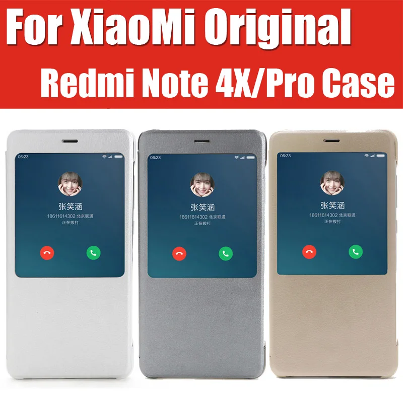 Original Xiaomi Redmi Note 4x Pro leather cover for Xiaomi redmi note4x case Smart wake up