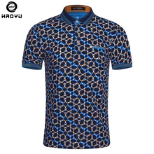 2018 Summer Fashion Mens Polo Shirt Short Sleeve Geometric Pattern Slim Shirt For Men Polo Shirts Camisa Polo Masculina Big Size