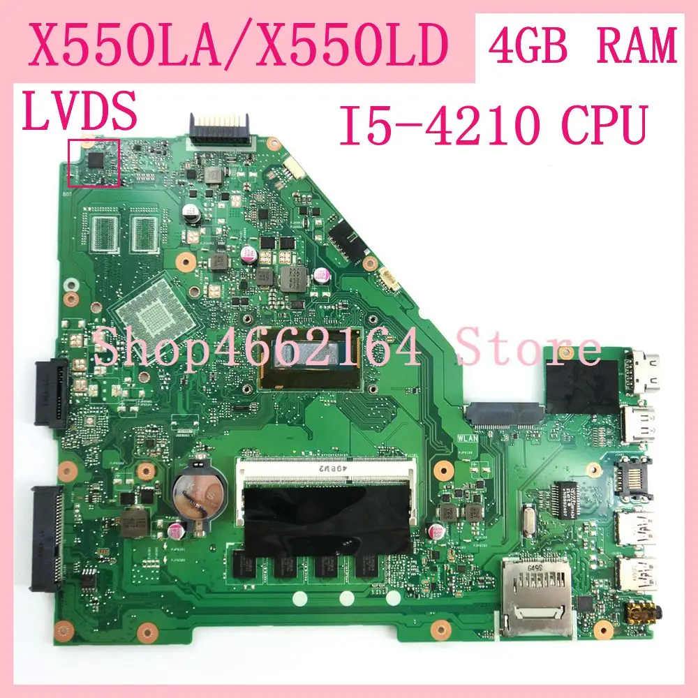  X550LA Motherboard I5-4210 CPU 4GB RAM For ASUS A550L X550LD R510L X550LC X550L X550 laptop Motherb
