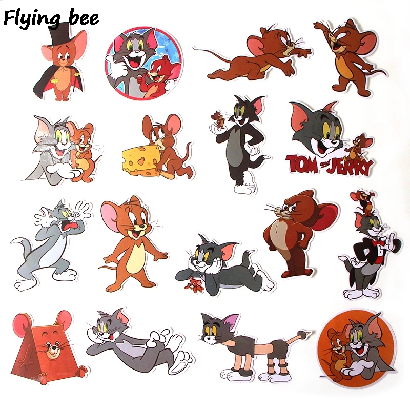 Flyingbee 17 шт. кошка мультфильм милые ПВХ наклейки Скрапбукинг для автомобиля багаж ноутбука Наклейка Спальня Diy украшения X0280