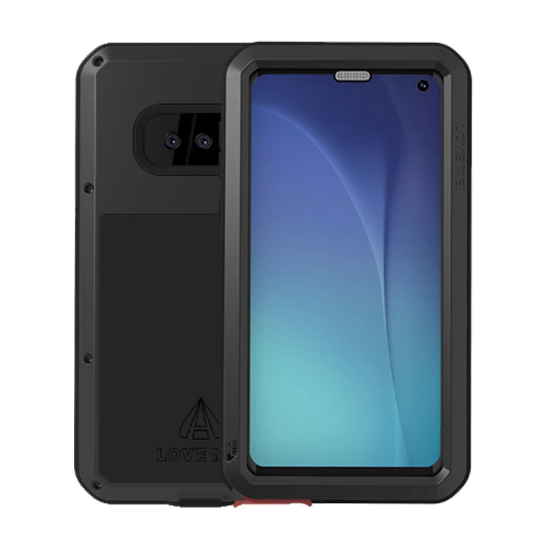 Metal Case For Samsung Galaxy S10 Plus E S10E A8 A6 2018 Shockproof Full Body Glass Armor Cover