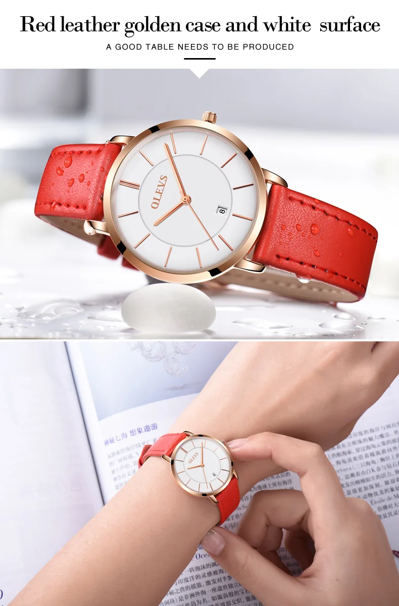 Лидирующий бренд роскошные женские часы Корея популярные повседневные кварцевые часы натуральная кожа ультра тонкие часы водонепроницаемые relogio feminino
