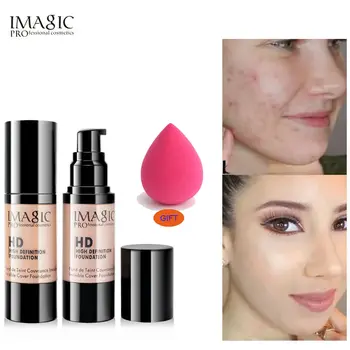 

IMAGIC Concealer Moisturizing HD Liquid Foundation Highlight Shadow Makeup Cosmetic BB cream + powder Puff gift