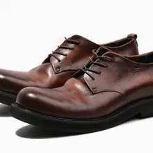 Мужская обувь в американском ретро-стиле; обувь с большим носком; простая обувь в стиле дерби; повседневная обувь на шнуровке; модная обувь на толстой подошве