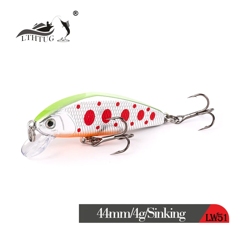 

New LTHTUG Peche Leurre Japan Pesca Hard Fishing Lure 44mm 4g Sinking Stream Minnow Artificial Bait Bass Perch Pike Salmon Trout