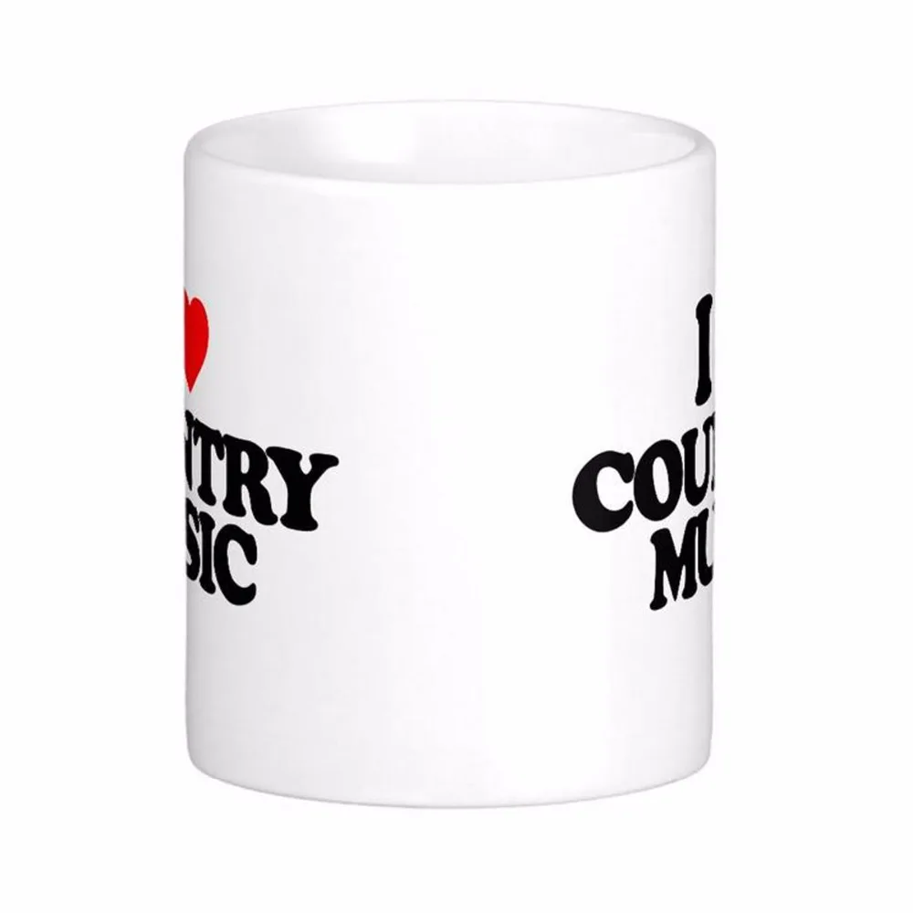 I Love Country музыка белые кофейные кружки чайная кружка подарок на заказ от LVSURE