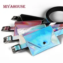 

Miyahouse Bling Sequins Design Woman Clear Bag Simple Solid Color Lady Jelly Bag Korean Style Waist Bag For Female