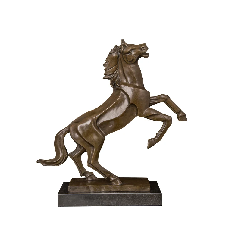 

ArtsHom DW-175 Animal Statue Bronze Abstract Horse Sculpture Roaring Horse Figurines Art Decor For Home Desk Decoration