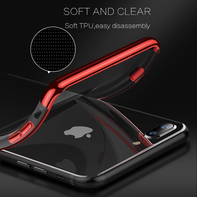 WLMLBU силиконовый прозрачный мягкий чехол для iPhone X 10 6S 6 s 6Plus 6SPlus 7 8 7Plus 8Plus Тонкий