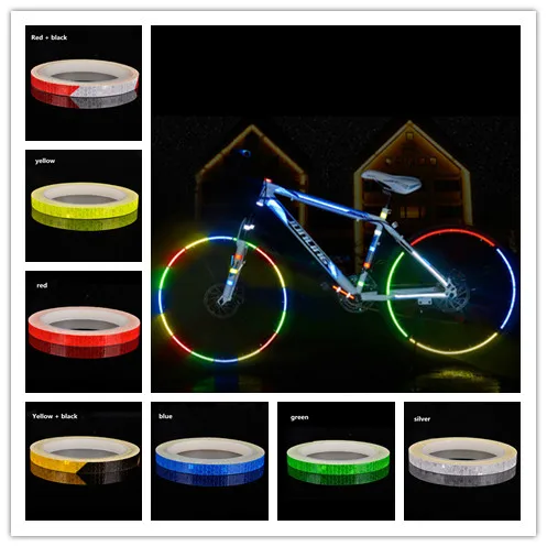 Светоотражающая лента флуоресцентная MTB велосипед Велоспорт MTB светоотражающие наклейки клейкая лента наклейки для велосипеда Аксессуары для велосипеда