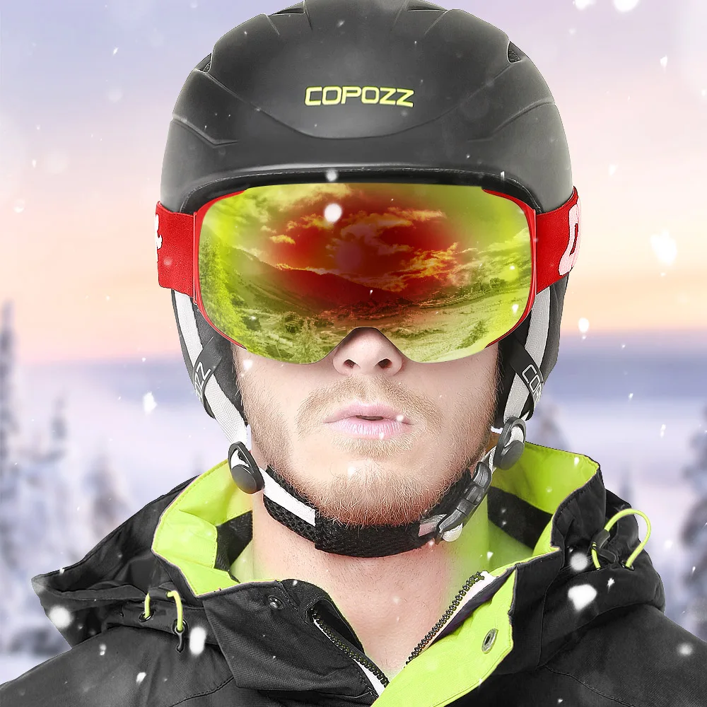 COPOZZ المغناطيسي تزلج نظارات مع سريعة التغير عدسة و حالة مجموعة 100% UV400 حماية مكافحة الضباب على الجليد نظارات للرجال والنساء