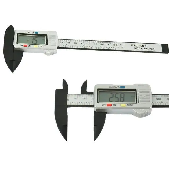 

6inch 150mm Carbon Fiber Composite Digital LCD Vernier Caliper Measurement 1.5m/s Tool x 1.5V SR44/LR44 battery Hand Tool