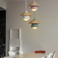 Скандинавский Лофт светодиодный деревянный подвесной светильник современный прикроватный Декор для спальни железные подвесные