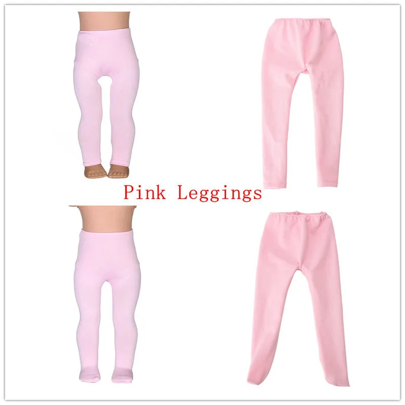 2 вида розовых леггинсов обтягивающие штаны подходят 18 дюймовым американским куклам Детская одежда аксессуары ручной работы модные штаны Одежда