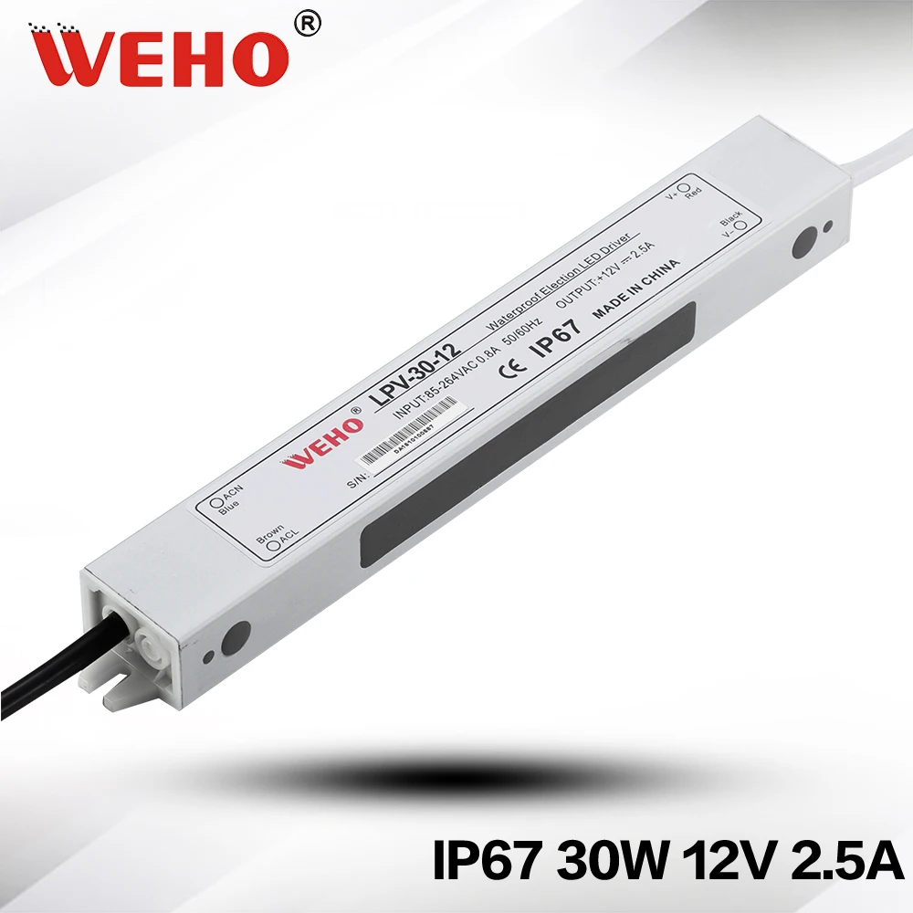 LPV-30-12) IP67 постоянное напряжение переменного тока в переменный ток 30 Вт водонепроницаемый драйвер постоянное напряжение светодиодный источник питания 12 v 30 w