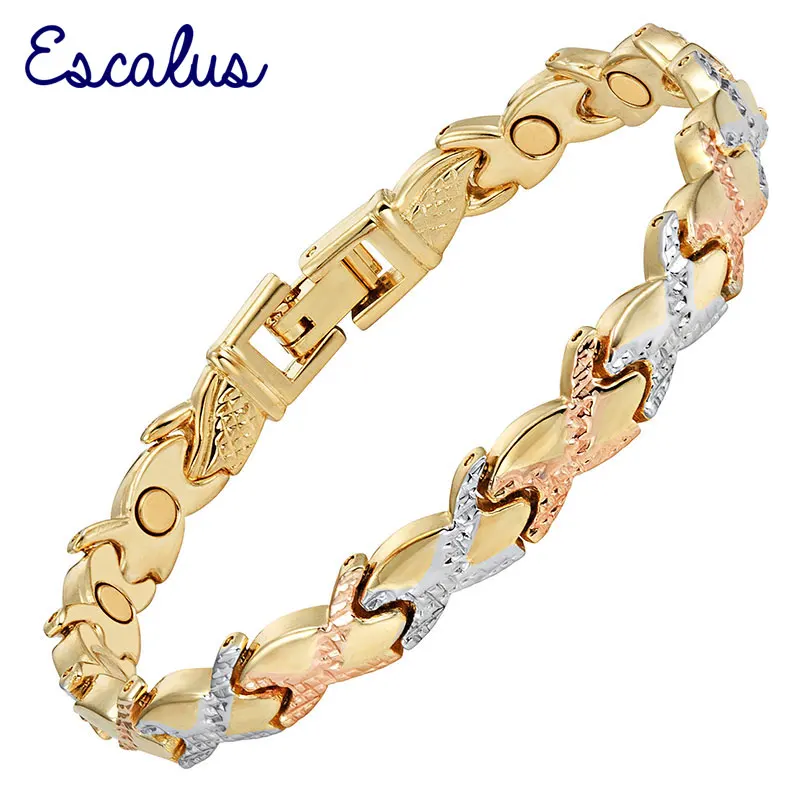 Escalus крест вечерние ювелирные изделия для девушек магнитный браслет для женщин Женский Магнит золотой цвет звено цепи Шарм Браслеты