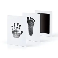 Подушка рамы для фотосъемки с принтом лапы для новорожденного ребенка, подушка рамы с эффектом потертости, ручная печать для ног KeepsakeFootprint