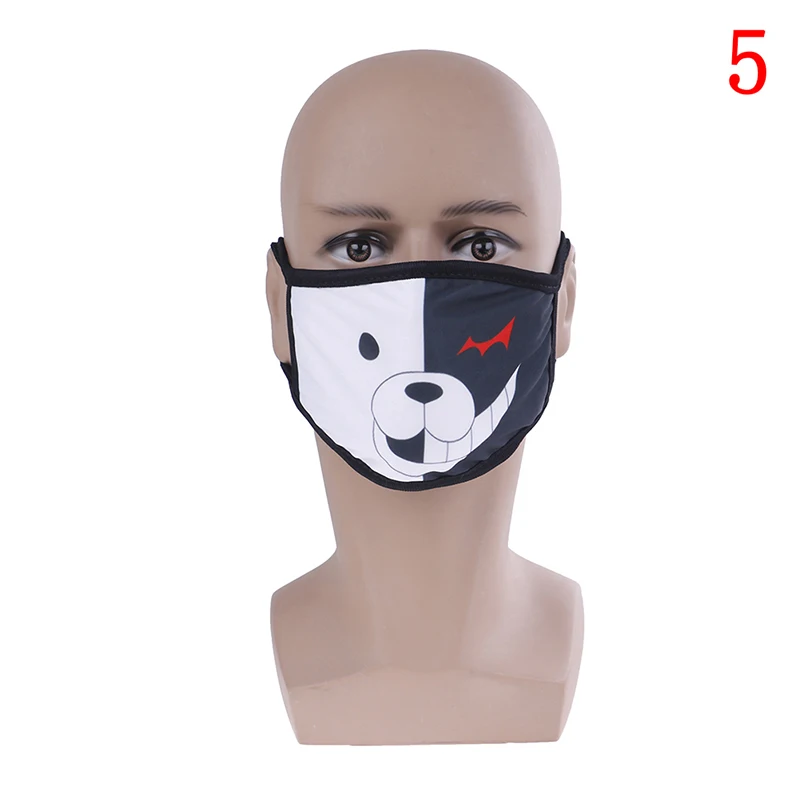 Модная забавная черная хлопковая мягкая противозапотевающая маска с черным ртом для лица; многостильная белая и черная