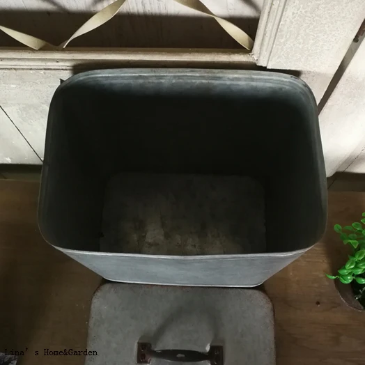 vintage galvanized zinc storage box organizer with lid (4)